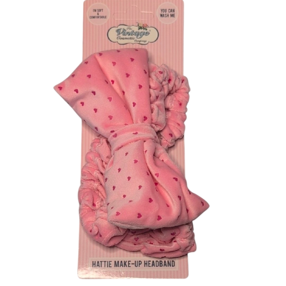 The Vintage Cosmetics Company Hattie Make-Up Headband Pink Hearts